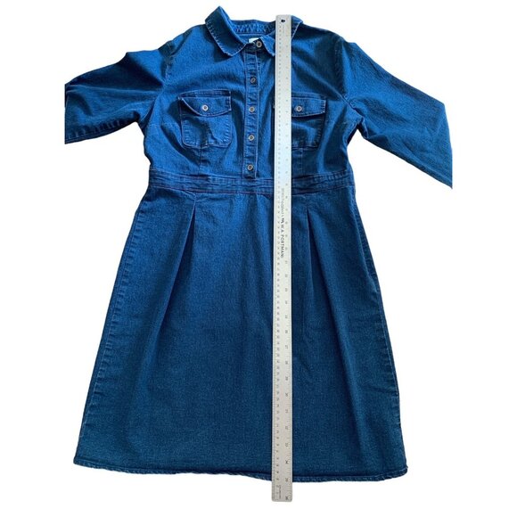 Old Navy Womens Blue Denim Shirt Long Sleeve Dress Size 10 Petite - Picture 7 of 13